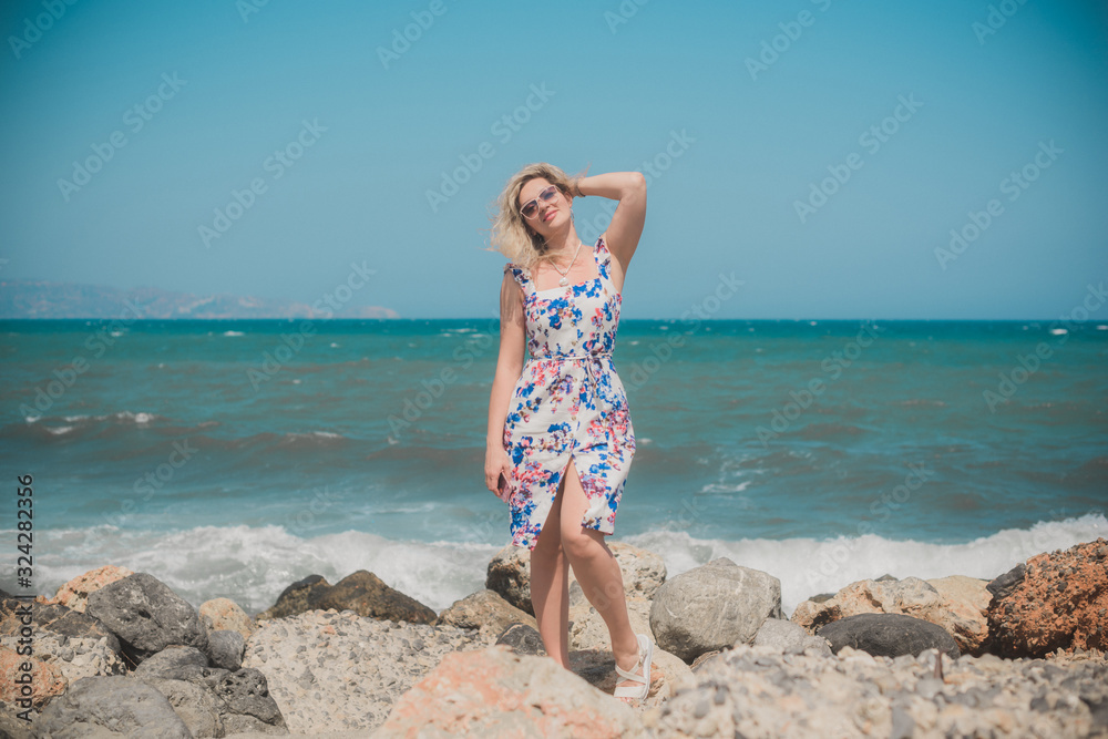 Travelling time. Cute plus size nice woman at vacation, stylish casual style Travelling time. Cute plus size nice woman at vacation, stylish casual style