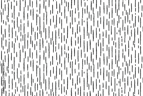 Distressed overlay texture of weaving fabric, cloth knitted. Vector illustration. Grunge black and white abstract monochrome background.