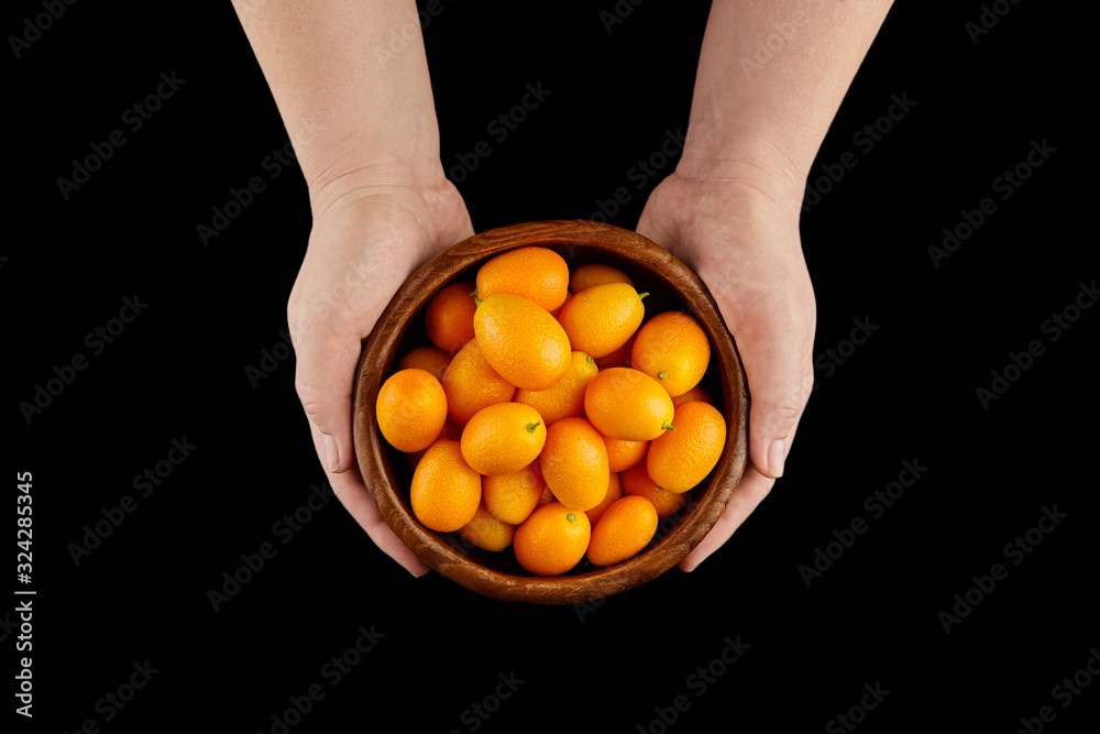 Kumquat , small oval citrus fruits, nagami variety Kumquat , small oval citrus fruits, nagami variety