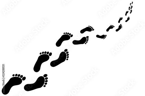 Human footprints icon. Raster illustration