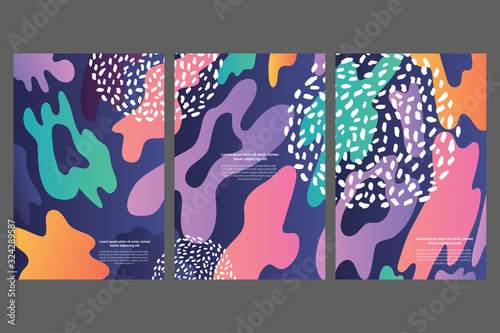 Abstract futuristic poster templates. Colorful universal design set