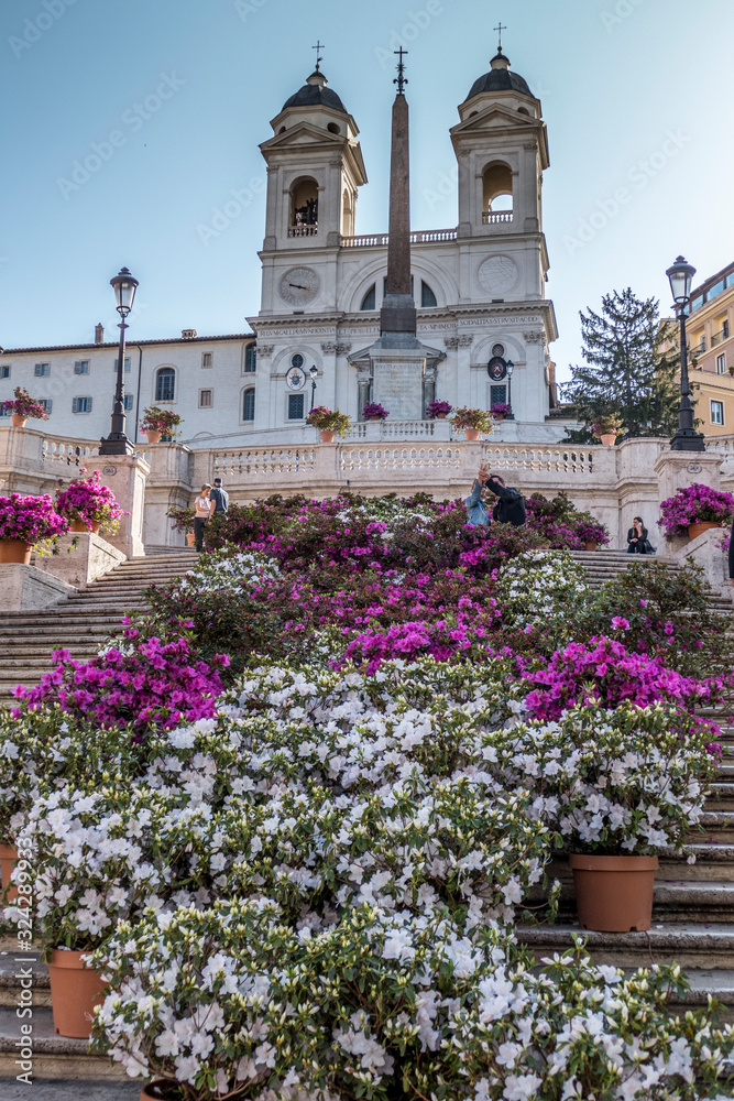 Spanish steps in Rome withourt people