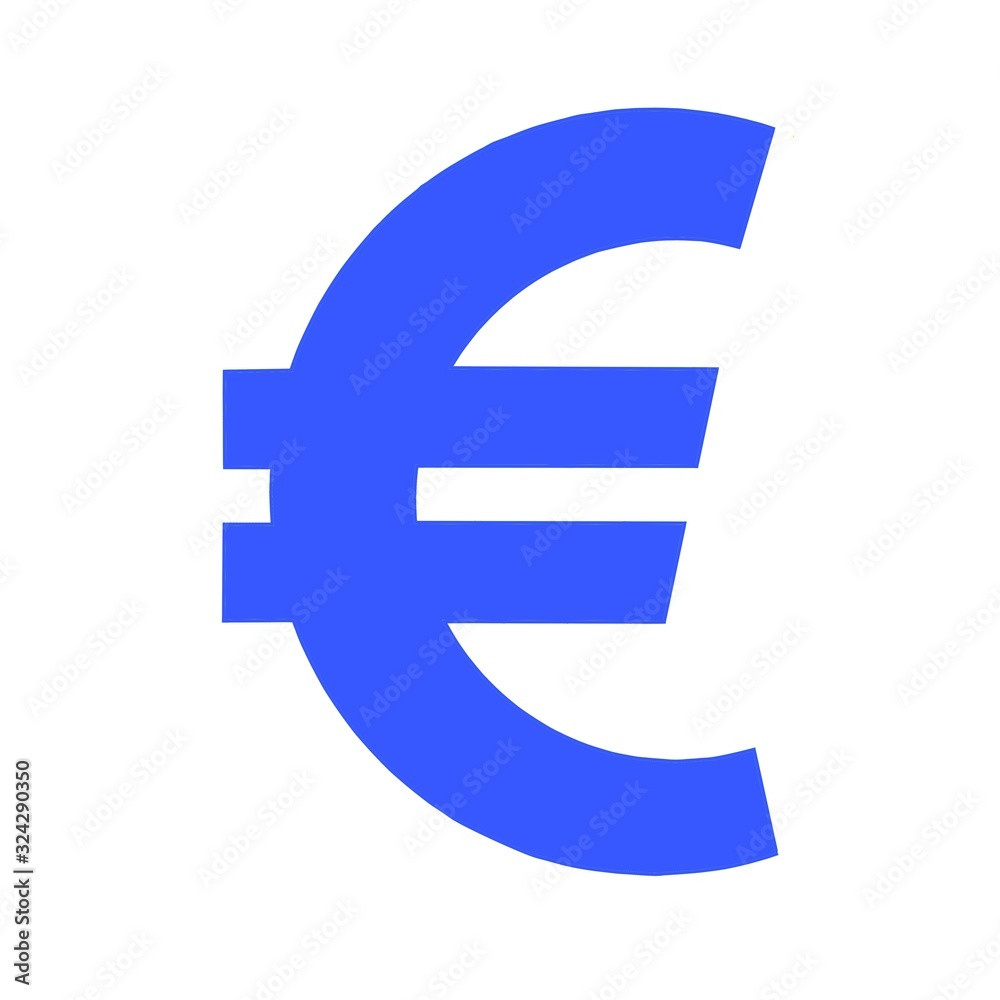 Euro icon, money. Raster illustration Euro icon, money. Raster illustration