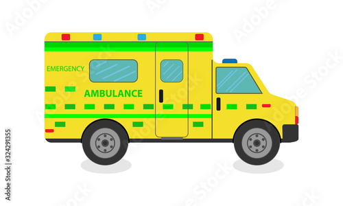 yellow colour ambulance design art