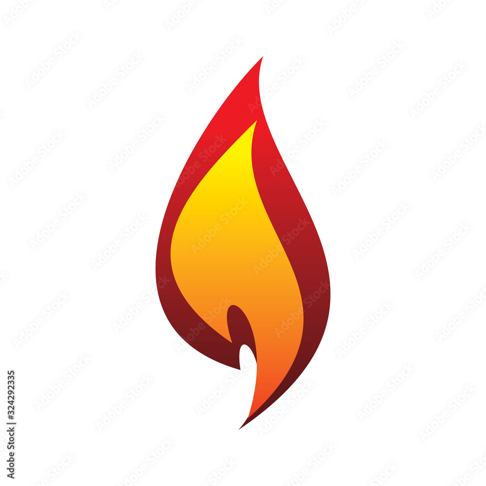 red color fire flame art logo design
