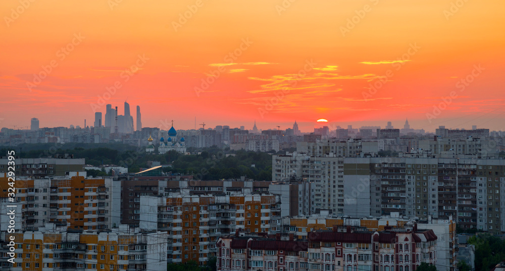 Early morning in Moscow city