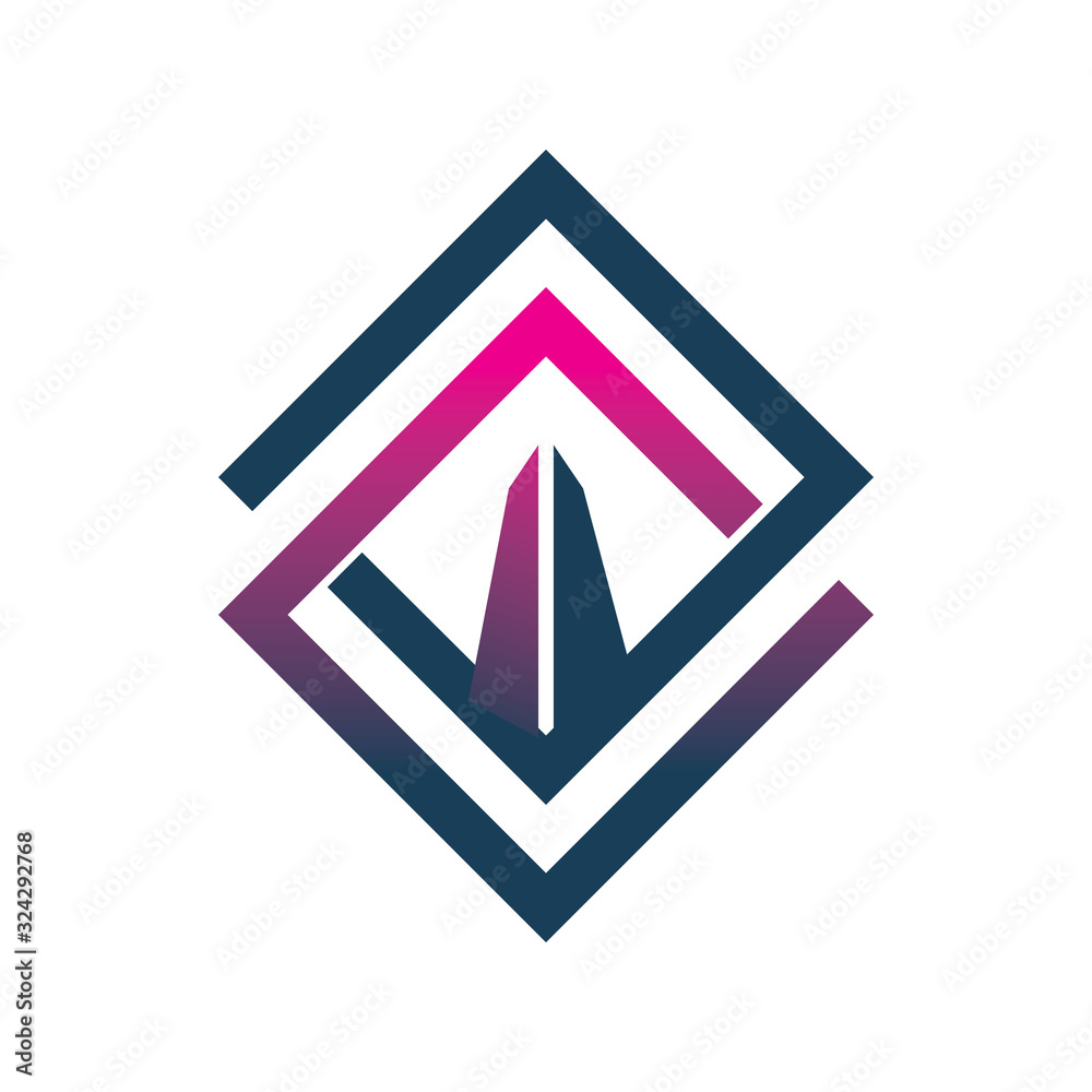 diamond color line square tower building diamond logo design diamond color line square tower building diamond logo design