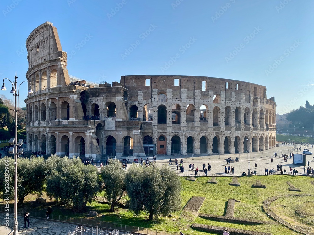 Colosseum in Rome, Italy. January 2020