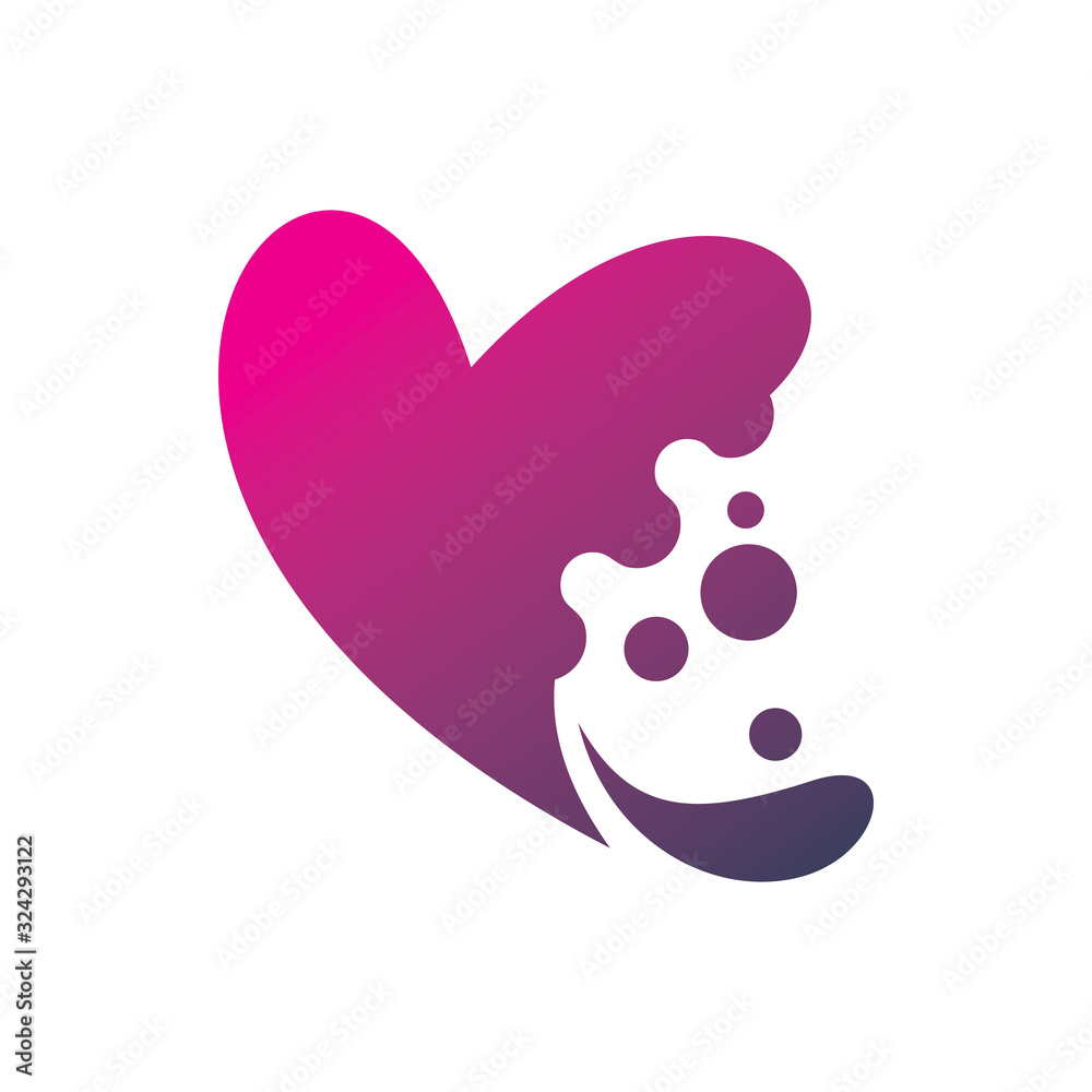 hearth love pixel art splash fluid logo design hearth love pixel art splash fluid logo design