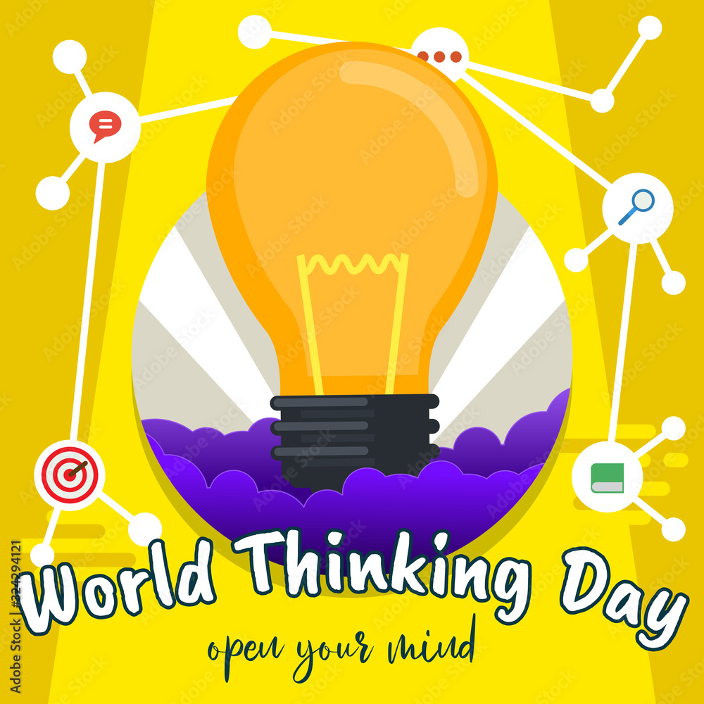 World thinking day illustration template. World Holiday vector. Happy