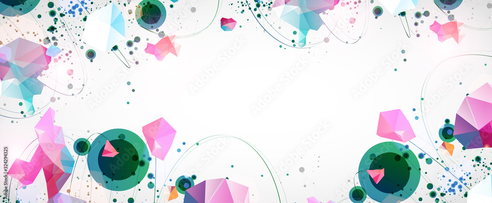 Obraz premium Template for science and technology presentation. Plexus style background.