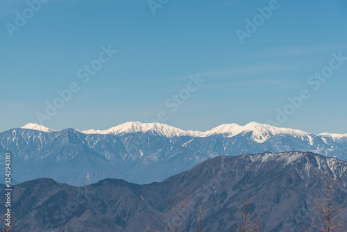view of mountains in winter © Elena