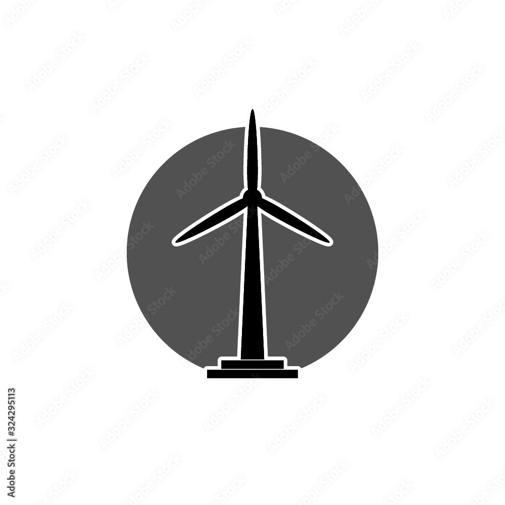 Wind turbine icon on white background Wind turbine icon on white background