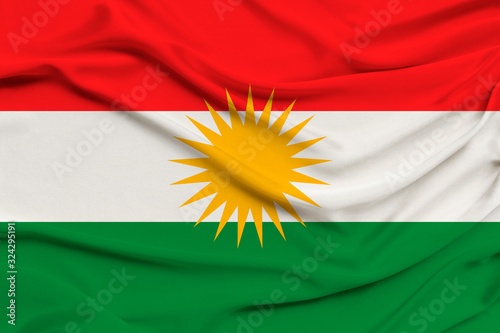Bild auf Leinwand beautiful photo of the colored national flag of the modern state of Kurdistan on