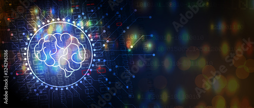Abstract human brain. Artificial intelligence technology. Science background