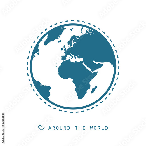 around the world earth icon isolated on white background vector illustration EPS10