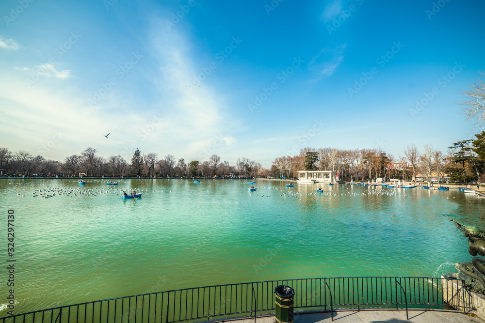 Small boats in Buen Retiro park in Madrid Small boats in Buen Retiro park in Madrid