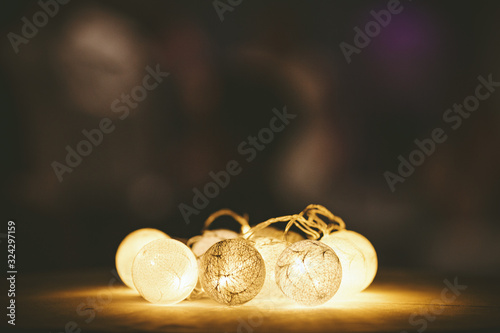 decorative light balls on a table