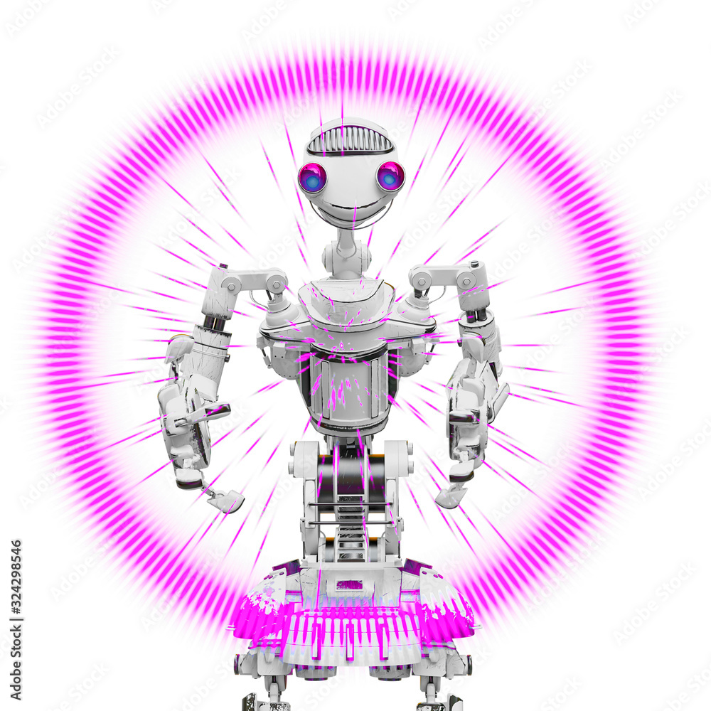 friendly robot in white background friendly robot in white background