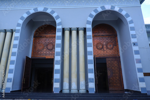 door of mosque with islamic ornament