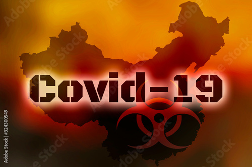 Photos illustration covid-19 novel coronavirus 2019-nCoV in china with china maps