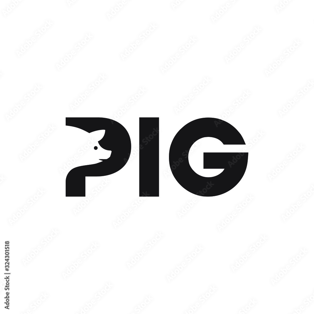 pig porn icon logo logotype vector illustration