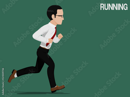 A business man is running