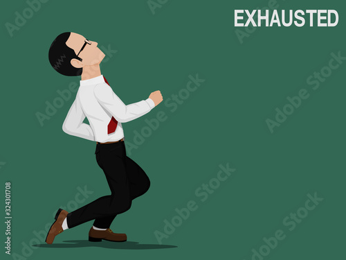 A business man is tired.