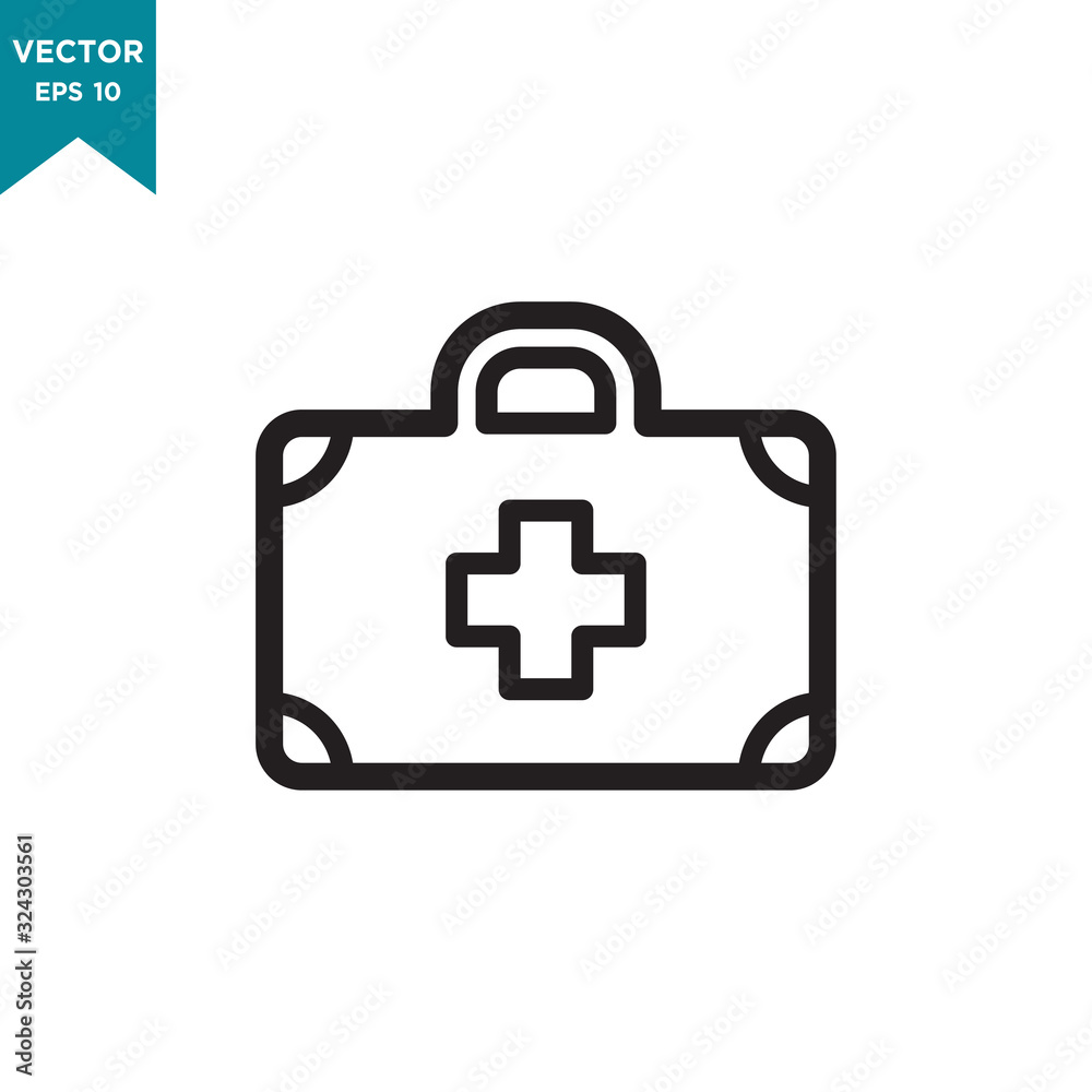 Obraz premium first aid box vector icon in trendy flat design 