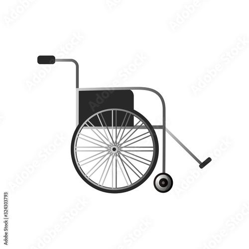Classic wheelchair for disability person or invalid with leg in cast