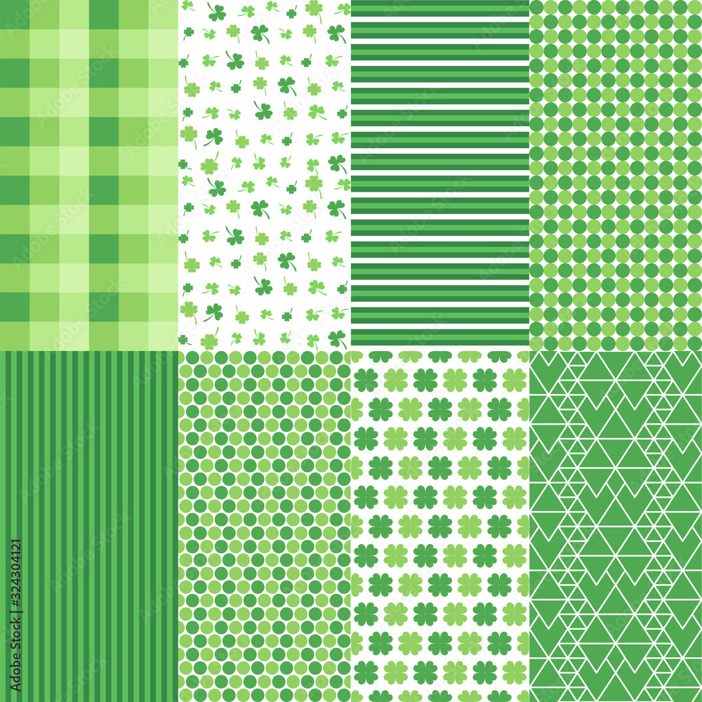 Shamrock and geometric pattern background