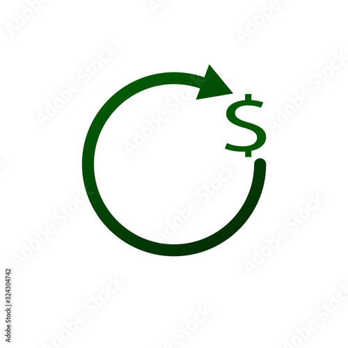 money rotation, velocity of money, cycle money icon.