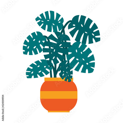Plant in Pot Vector Illustration
