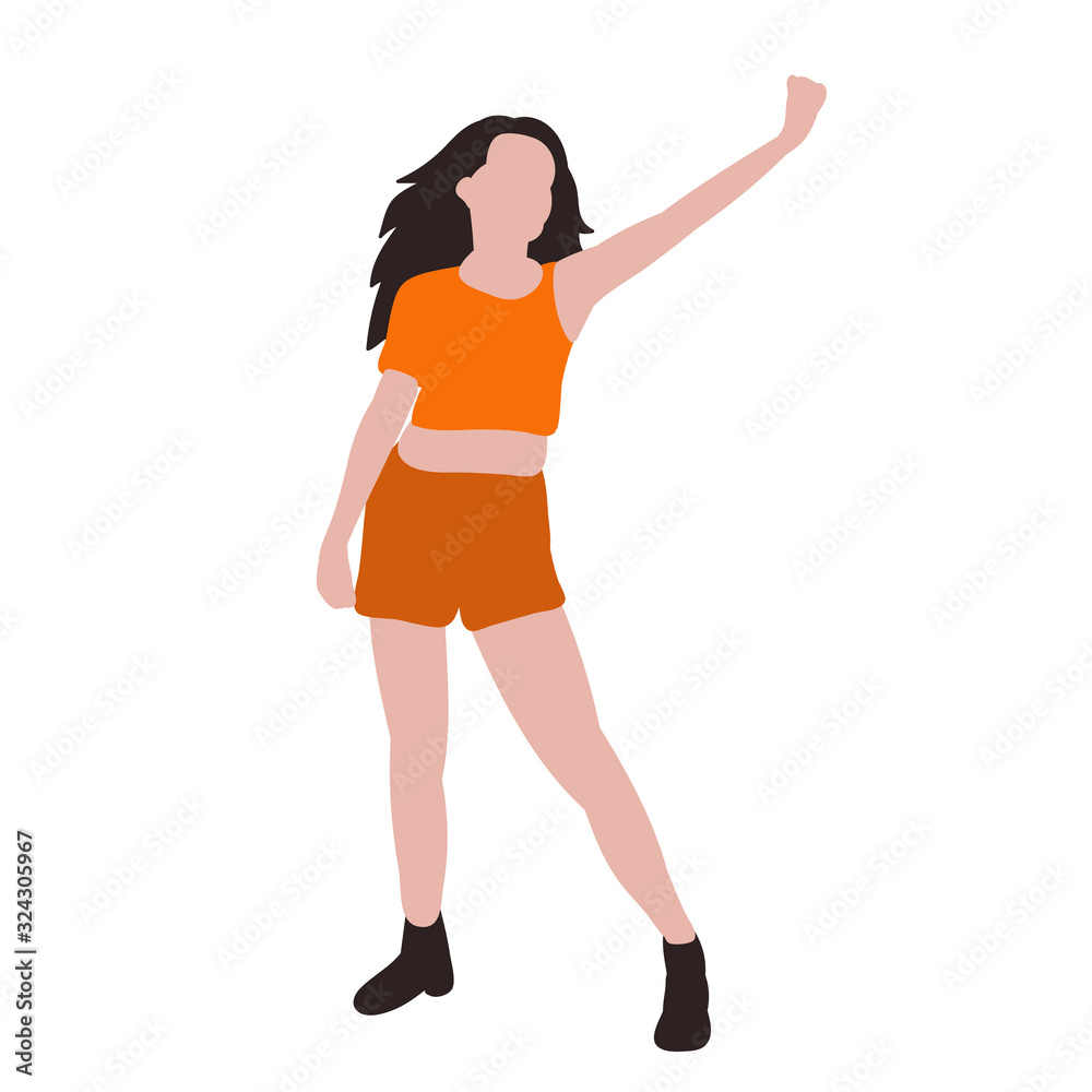 drawing of a dancing woman on a white background