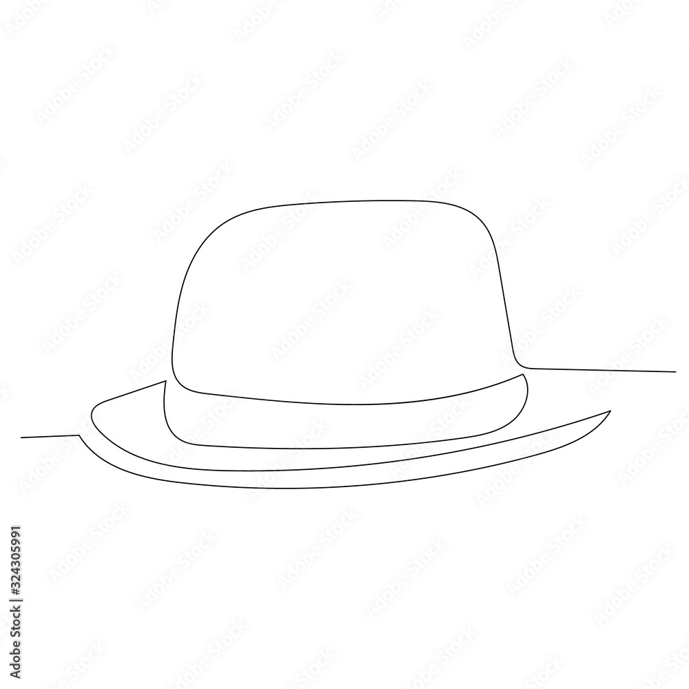 elegant continuous line men's hat elegant continuous line men's hat