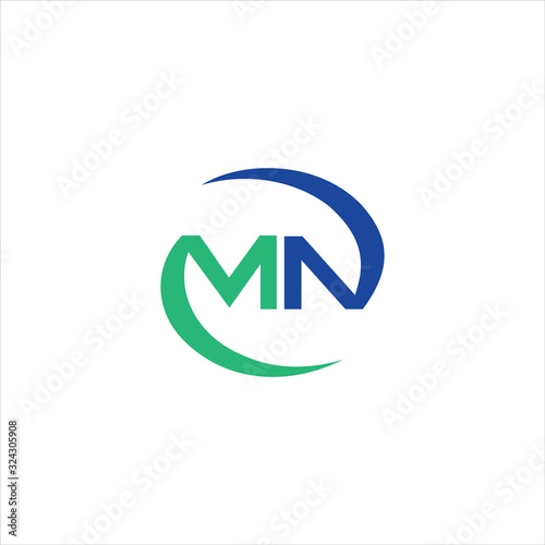 Initial letter mn or nm logo design template