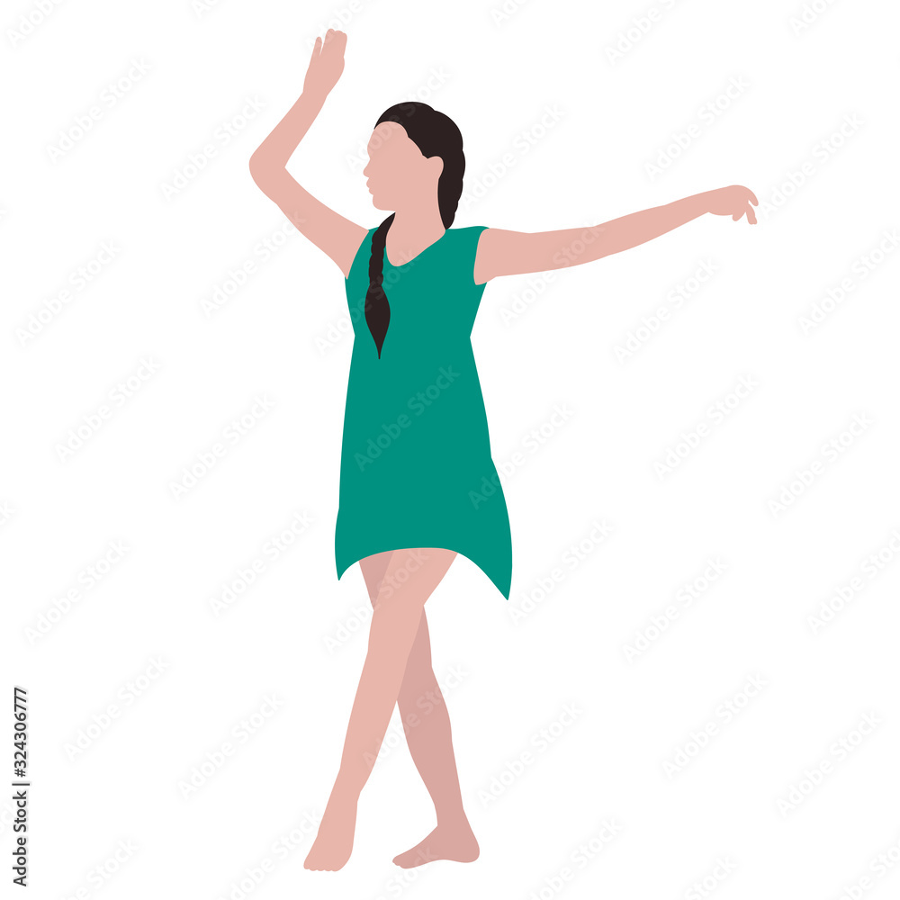 drawing of a dancing woman on a white background drawing of a dancing woman on a white background