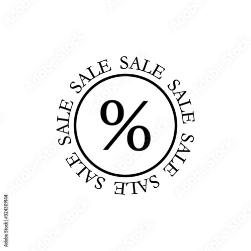Discount seal sign, simple icon isolated on white background