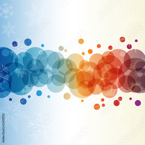 Vector abstract background domestic heating and cooling with bubbles and water