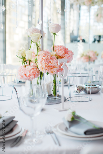 Table setting for wedding celebration