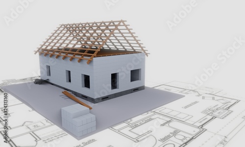 3D visualization of house construction