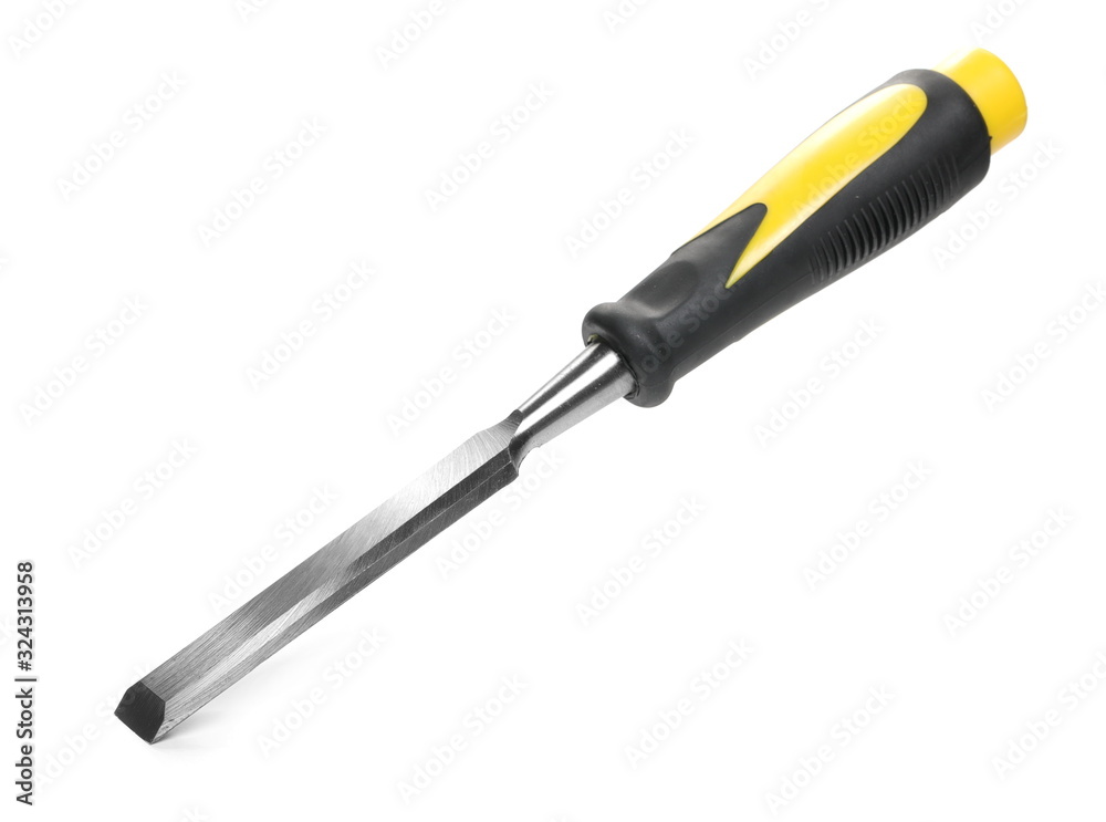 Wood chisels isolated on white background Wood chisels isolated on white background
