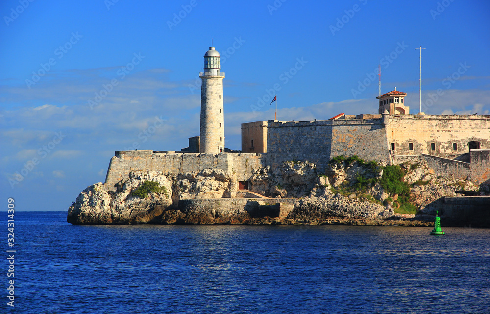 Colorful views,  architecture, buildings, ocean,  in Havana, Cuba