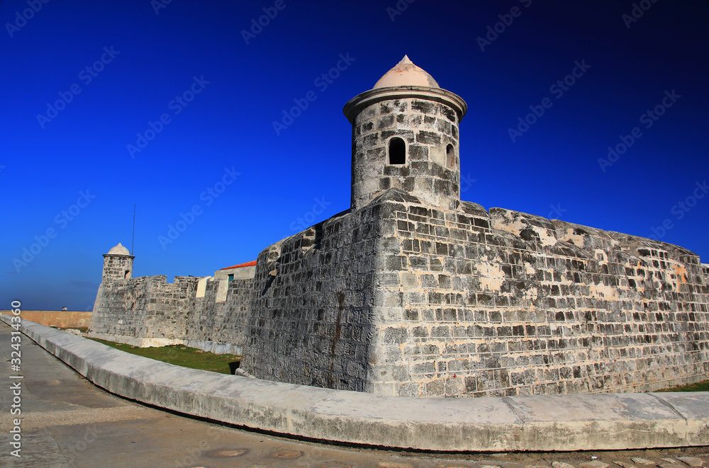 Colorful views, architecture, buildings, ocean, in Havana, Cuba Colorful views, architecture, buildings, ocean, in Havana, Cuba