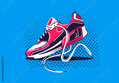 Vector illustration of one sports running Shoe