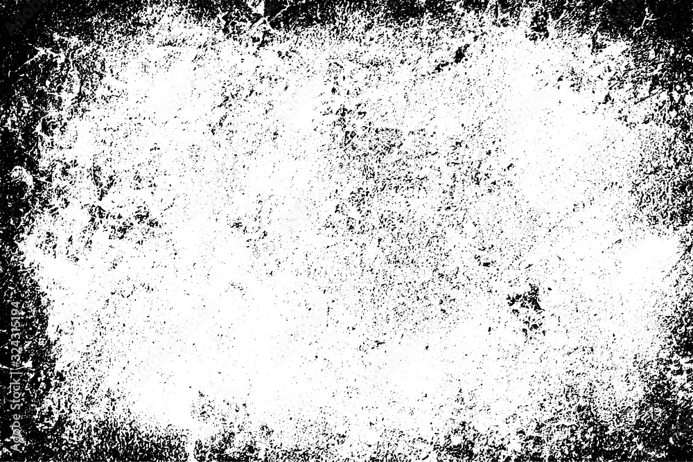 Grunge black and white texture. Pattern of an old worn surface. Dirty city background