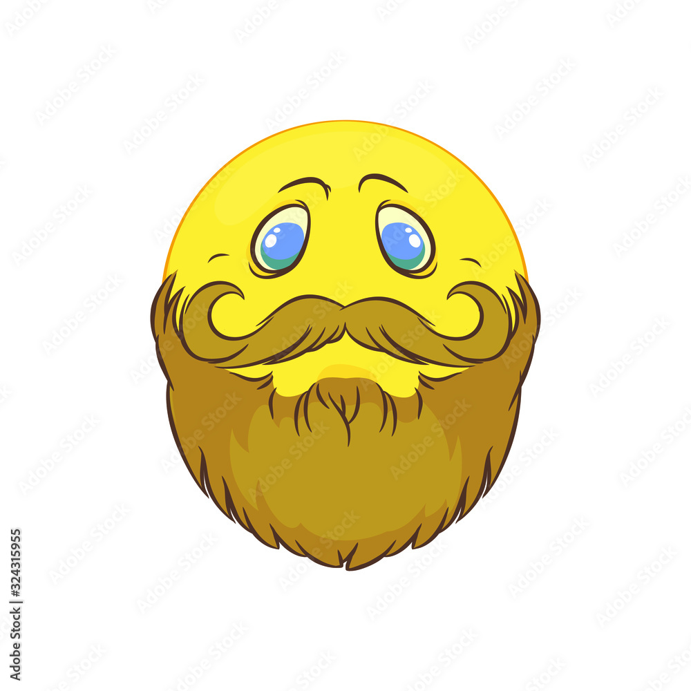 Bearded smiley face, cartoon images. Bearded smiley face, cartoon images.