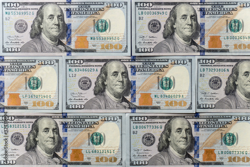 hundred dollar bills. money. texture of money. background made of money. 
