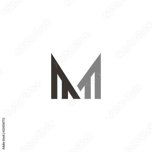 initial letter mf or fm logo vector design