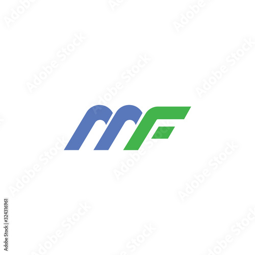 initial letter mf or fm logo vector design